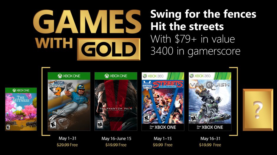 Xbox Live: May 2018 - Games with Gold.